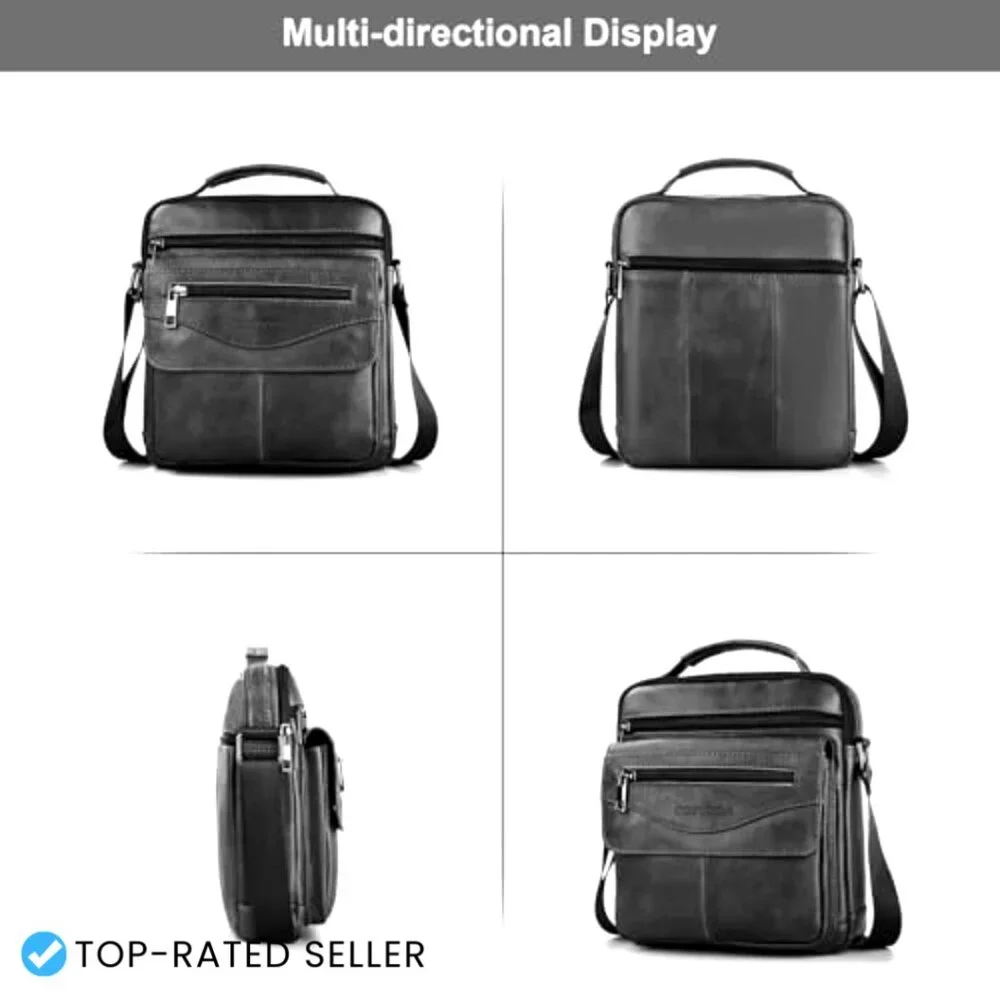 Genuine Leather Messenger Bag Crossbody Satchel Travel Shoulder Bag